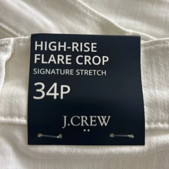 NWT J. Crew Petite High Rise Flare Crop Jean Pant in Signature Stretch 34P WHITE - Picture 9 of 12